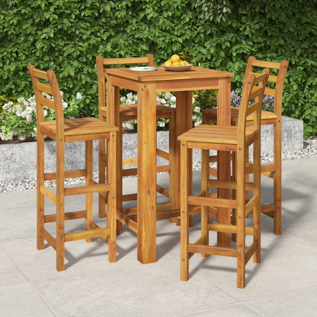 5 Piece Garden Bar Set Solid Wood Acacia , Furniture -> Outdoor Furniture -> Outdoor Furniture Sets , Chairs -,Durable,eligant,Furniture -,Home & Garden -,Home Decor,Modern Design,new-305021,Outdoor Furniture -,Outdoor Furniture Sets,Outdoor Seating -,Tab