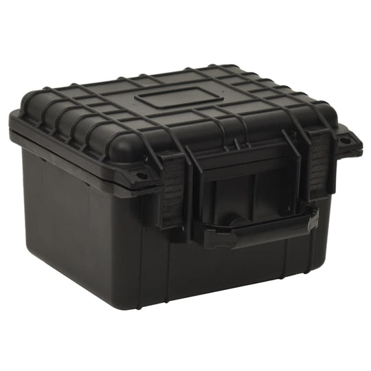 Portable black flight case with heavy-duty protection and lockable design, ideal for safe transport of valuable items.