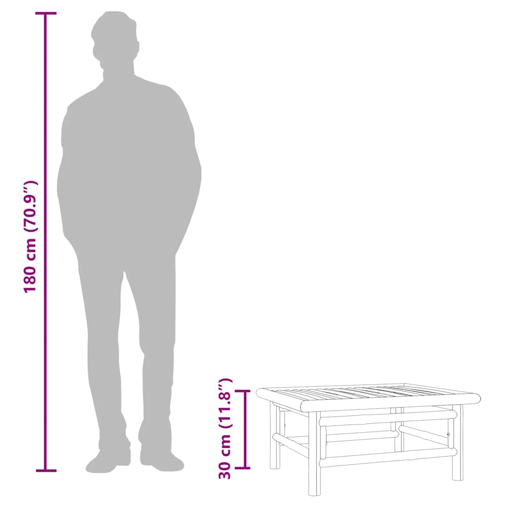 VidaXL Garden Table 65x55x30 cm Bamboo