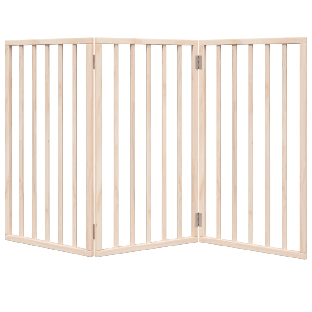 Dog Gate Foldable 3 Panels 150 cm Poplar Wood with durable construction and easy folding for pet safety and home protection.