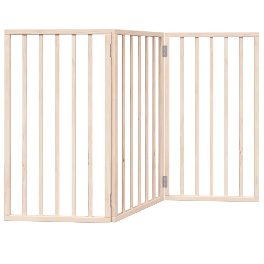 Dog Gate Foldable 3 Panels 150 cm Poplar Wood, durable and easy to use pet gate with foldable design and poplar wood construction.