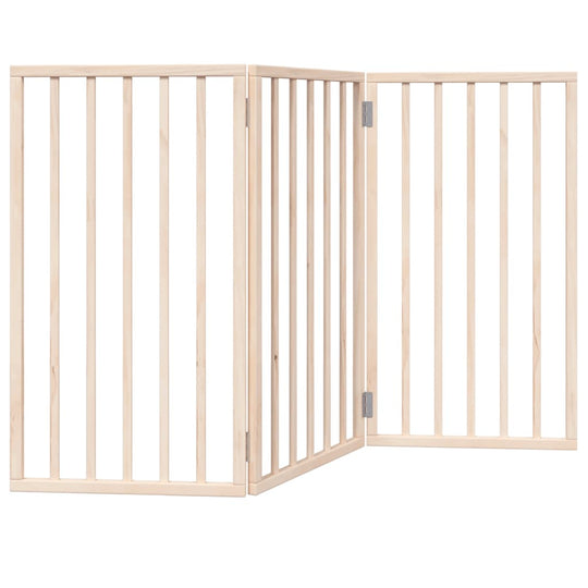 Dog Gate Foldable 3 Panels 150 cm Poplar Wood, durable and easy to use pet gate with foldable design and poplar wood construction.