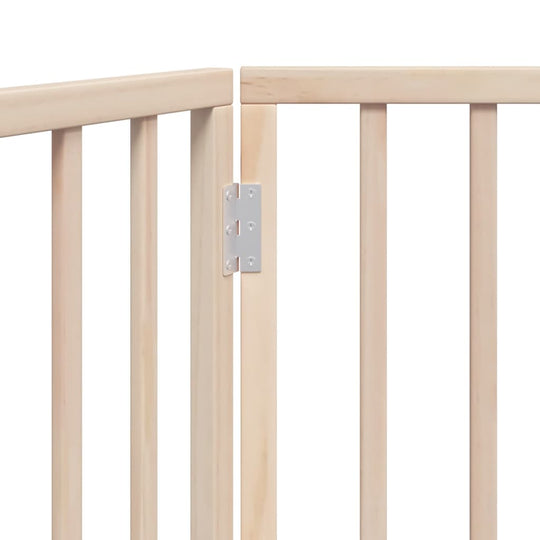 Dog Gate Foldable 3 Panels 150 cm Poplar Wood showing sturdy poplar wood construction