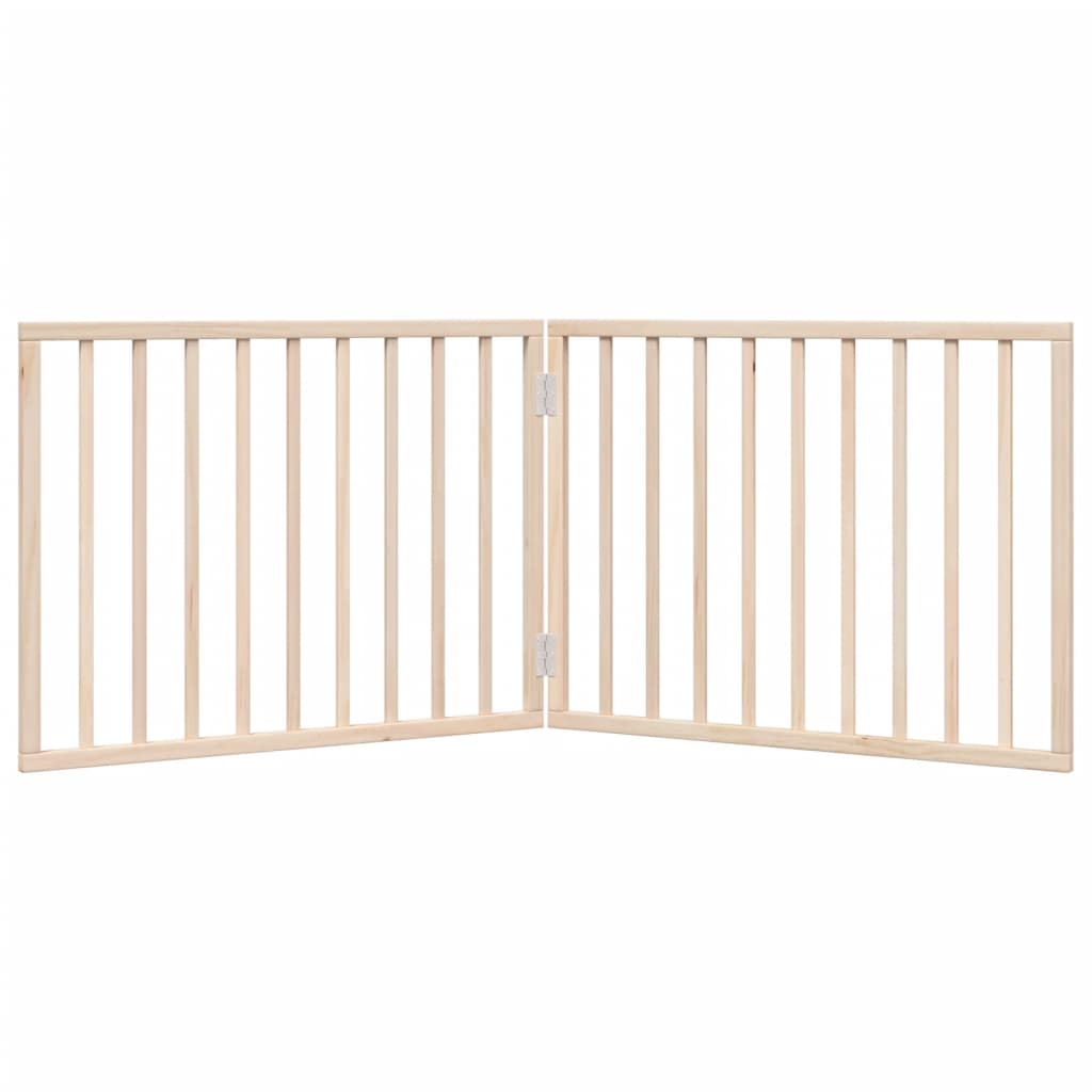 Dog Gate Foldable 2 Panels 160 cm Poplar Wood, durable and easy to clean, designed for pet safety with no installation needed.