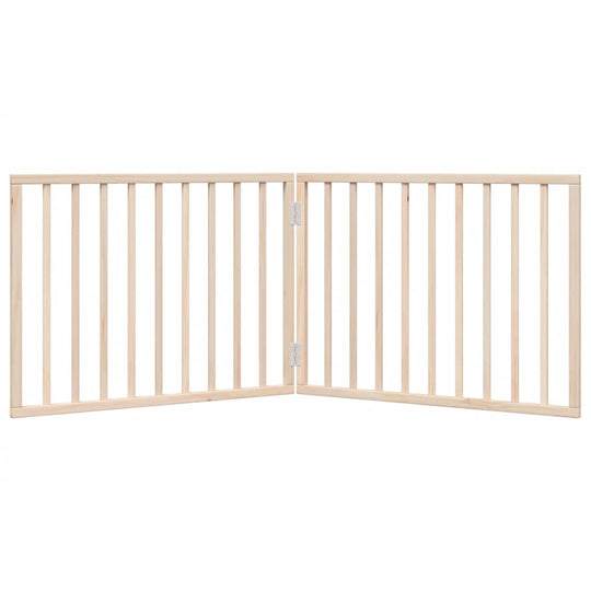 Dog Gate Foldable 2 Panels 160 cm Poplar Wood, durable and easy to clean, designed for pet safety with no installation needed.