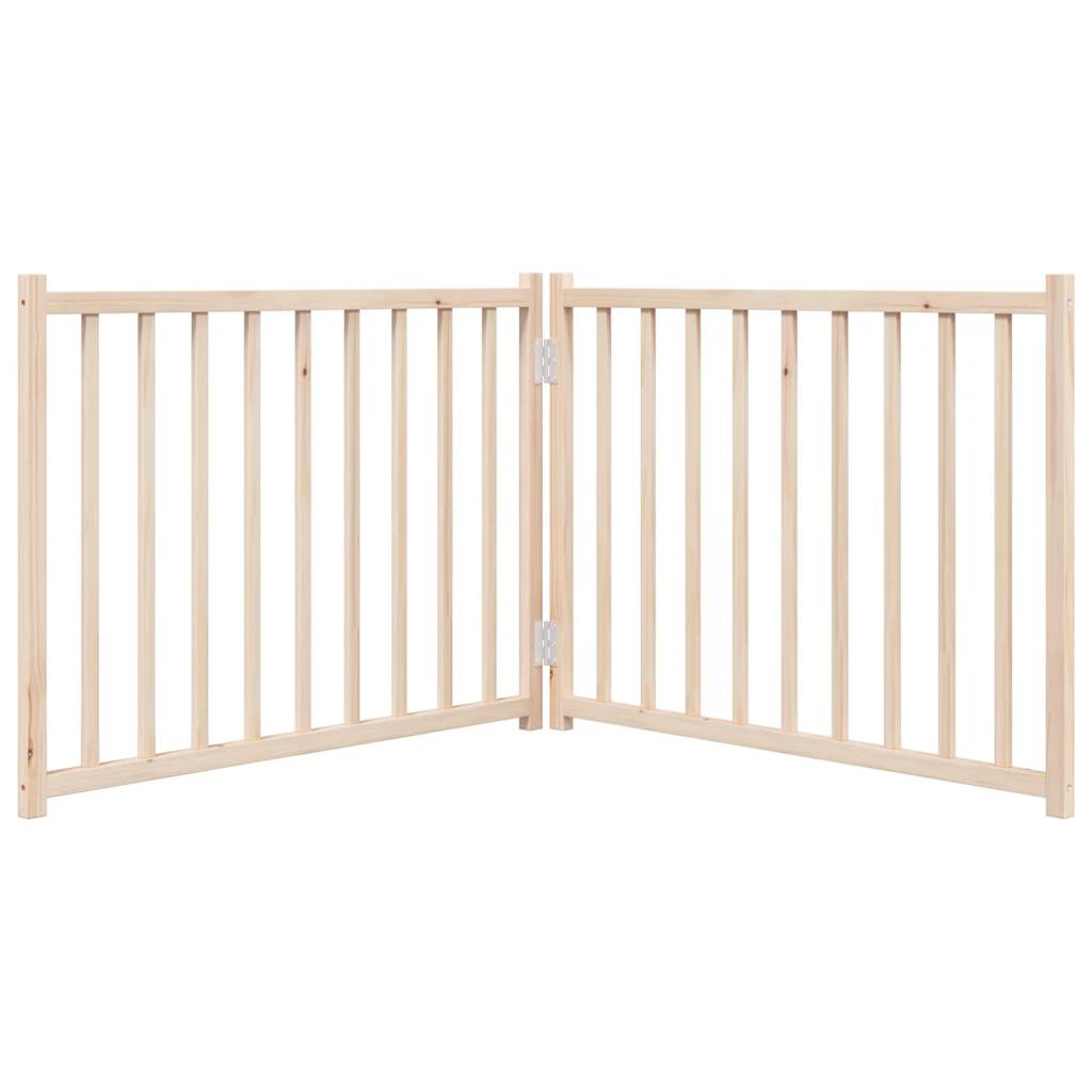Dog Gate Foldable 2 Panels 160 cm Solid Wood Fir for pet safety.