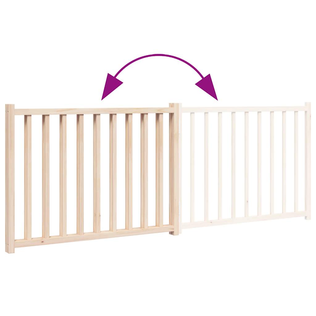 Dog Gate Foldable 2 Panels 160 cm Solid Wood Fir with adjustable design