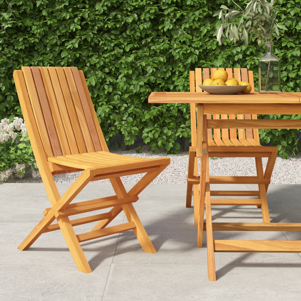 Folding Garden Chairs 2 pcs 47x47x89 cm Solid Wood Teak Furniture -> Outdoor Furniture -> Outdoor Seating -> Outdoor Chairs