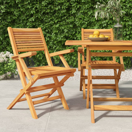 Folding Garden Chairs 2 pcs 55x61x90 cm Solid Wood Teak Furniture -> Outdoor Furniture -> Outdoor Seating -> Outdoor Chairs