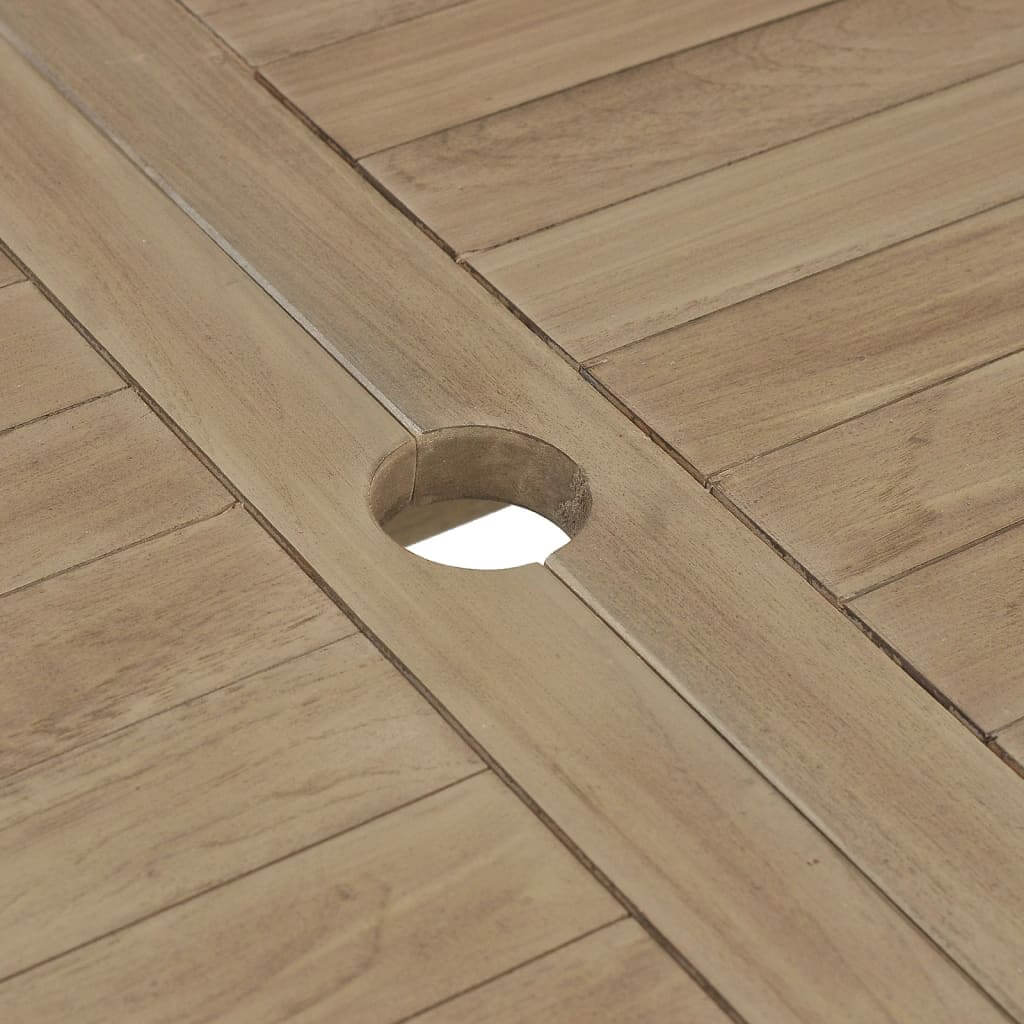 طقم طعام للحديقة مكون من 7 قطع من خشب الساج الصلب