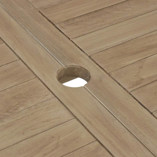 طقم طعام للحديقة مكون من 7 قطع من خشب الساج الصلب