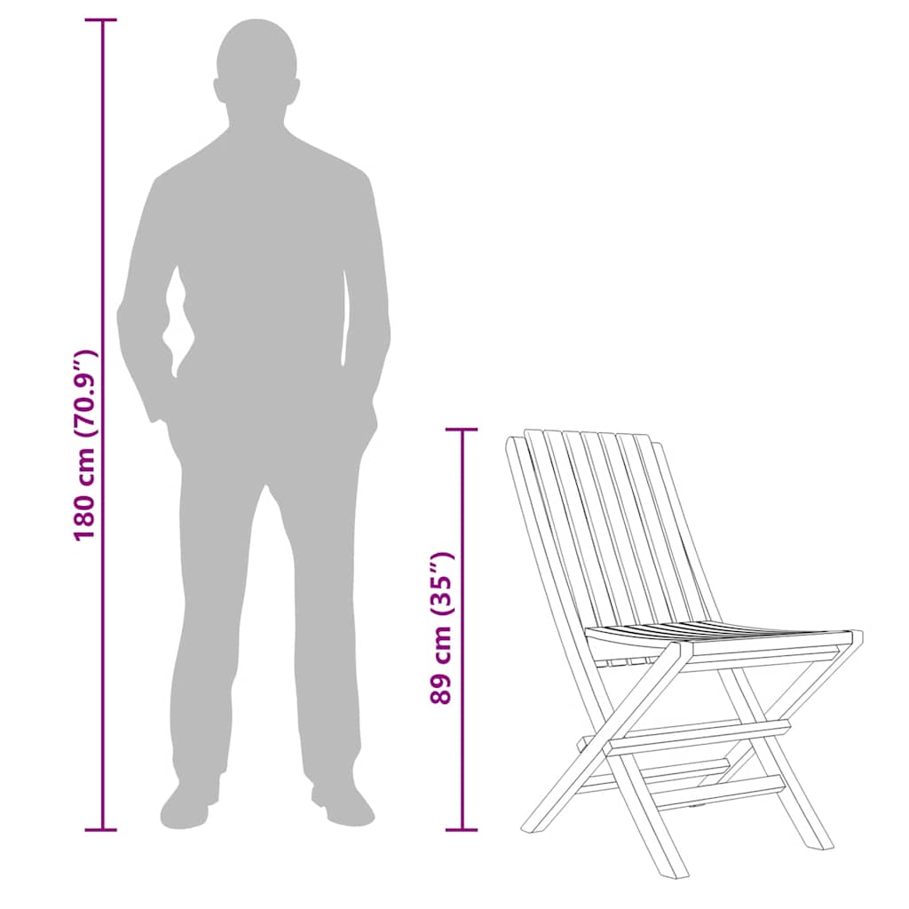 4 كراسي حديقة قابلة للطي، 4 قطع، 47×47×89 سم، خشب الساج الصلب