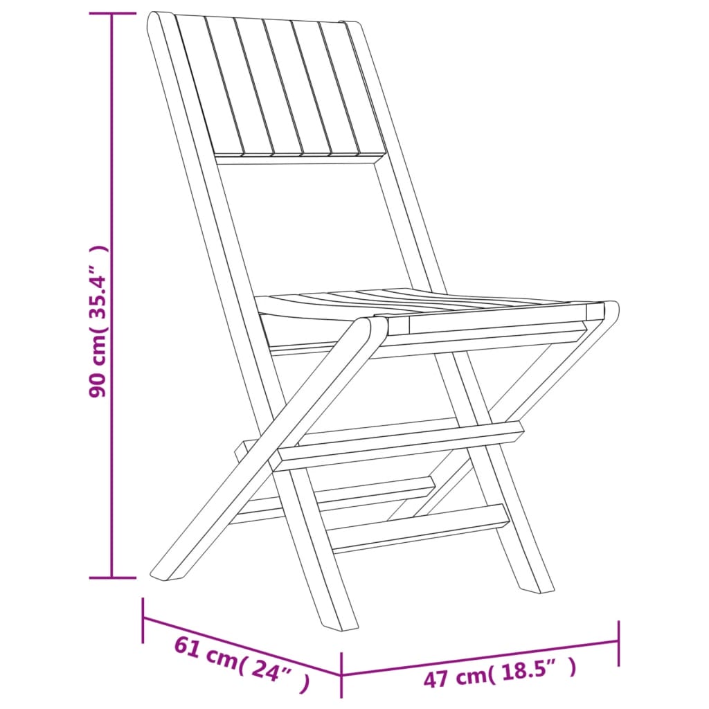 Folding Garden Chairs 6 pcs 47x61x90 cm Solid Wood Teak , Furniture -> Outdoor Furniture -> Outdoor Seating -> Outdoor Chairs , Chairs -,Decor -,Durable,eligant,Furniture -,Home & Garden -,Home Decor,Modern Design,new-305021,Outdoor Chairs,Outdoor Furnitu