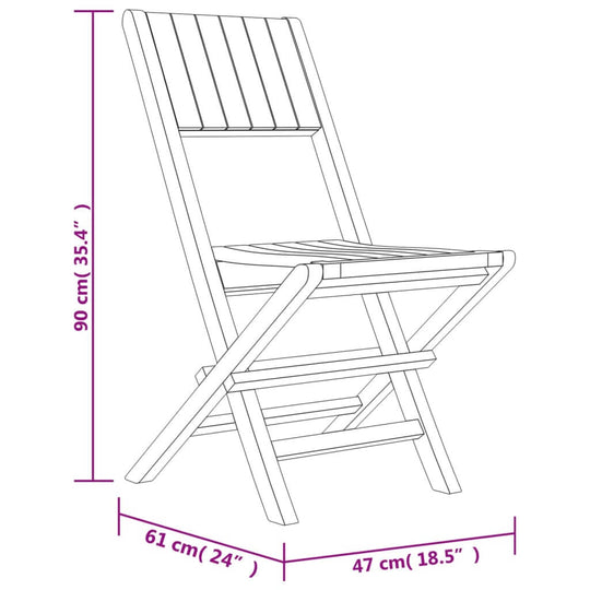 Folding Garden Chairs 8 pcs 47x61x90 cm Solid Wood Teak