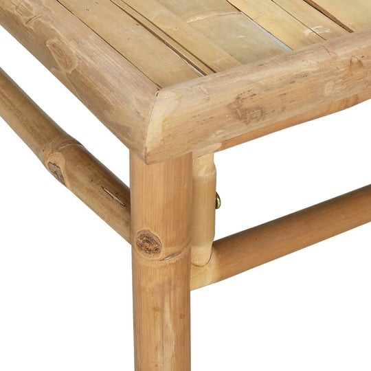 Close-up of the durable bamboo frame of the lounge set, highlighting its natural wood finish and sturdy construction.