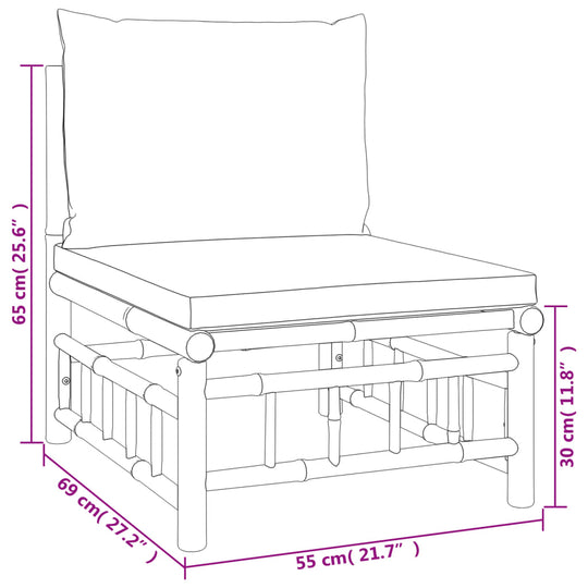 6 Piece Garden Lounge Set with Cream White Cushions Bamboo , Furniture -> Outdoor Furniture -> Outdoor Furniture Sets , Chairs -,Durable,Furniture -,Home & Garden -,Modern Design,new-305021,Outdoor Furniture -,Outdoor Furniture Sets,Outdoor Seating -,Tabl