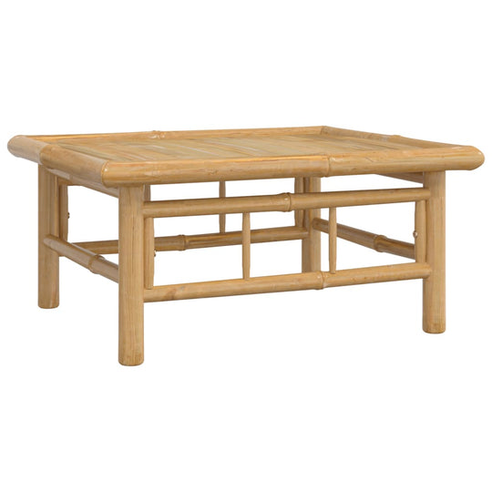 Bamboo coffee table designed for outdoor lounge set, perfect addition to garden sofa and patio decor.