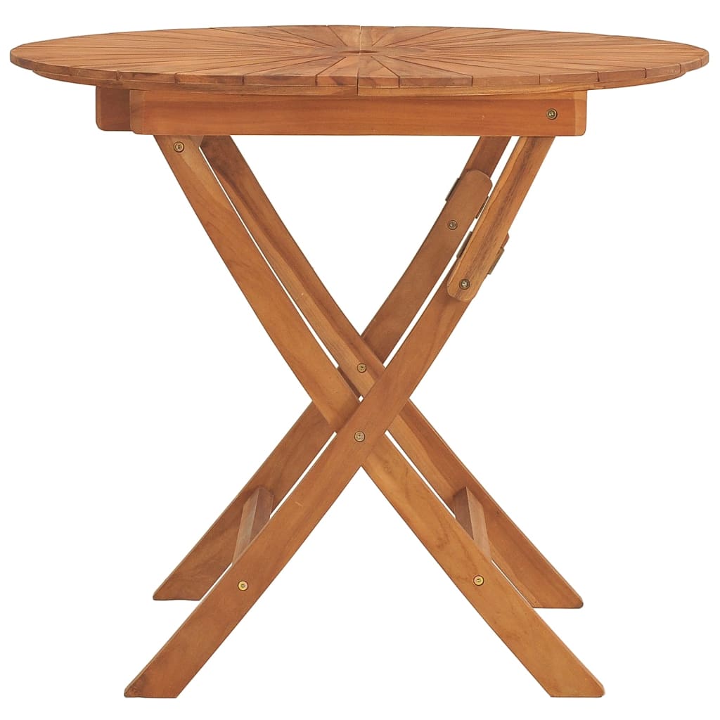 Folding Garden Table Ø 85x75 cm Solid Wood Teak Furniture -> Outdoor Furniture -> Outdoor Tables