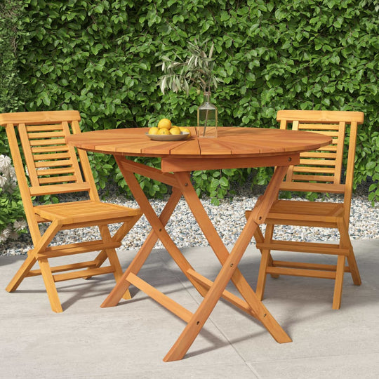 Folding Garden Table Ø 85x75 cm Solid Wood Teak Furniture -> Outdoor Furniture -> Outdoor Tables