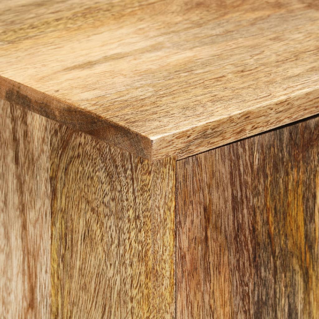 Close-up of Highboard 80x30x95 cm Solid Rough Wood Mango showcasing the natural mango wood grain texture.