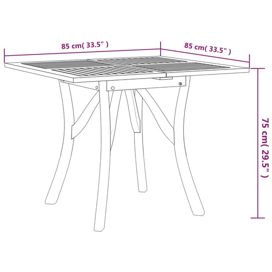 Garden Table 85x85x75 cm Solid Wood Acacia , Furniture -> Outdoor Furniture -> Outdoor Tables , brown,Durable,eligant,Furniture -,Home & Garden -,Modern Design,new-305021,Outdoor Furniture -,Outdoor Seating -,Outdoor Tables,Tables -,Wooden Furniture