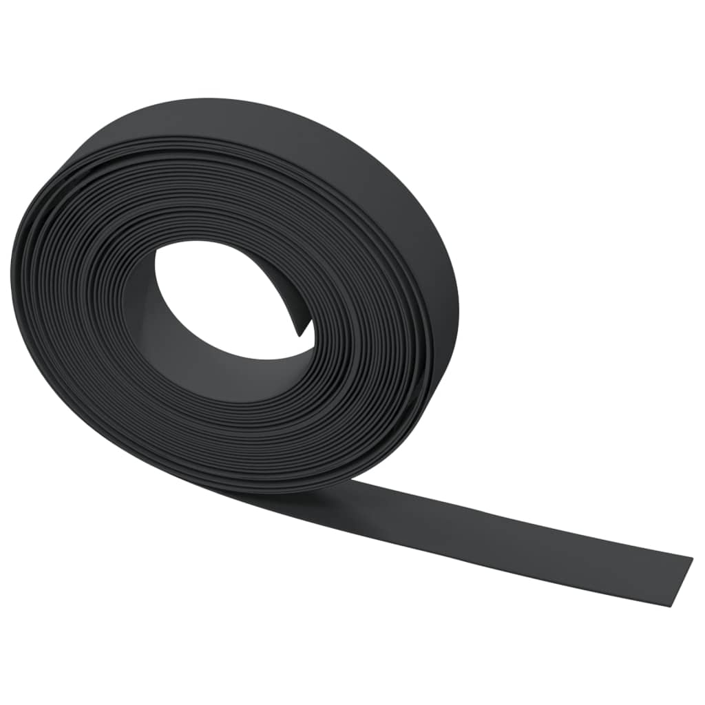 Garden edgings roll in black polyethylene, featuring flexible and durable design for flower beds and borders.