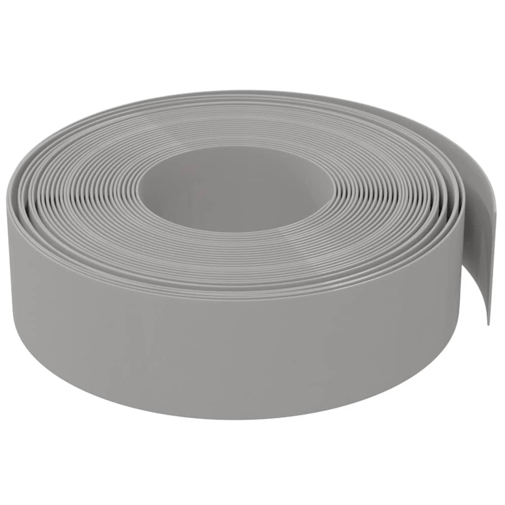 Garden Edgings  pcs  10 m 15 cm Polyethylene roll in gray color, ideal for flower beds and borders.