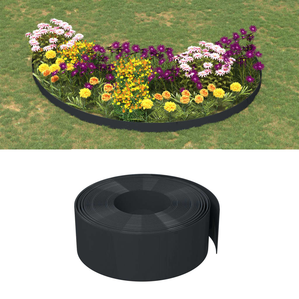 Garden Edgings 3 pcs 10 m 20 cm Polyethylene , edges , Fencing & Barriers -,Garden Borders & Edging,Hardware -,Home & Garden -,new-305021