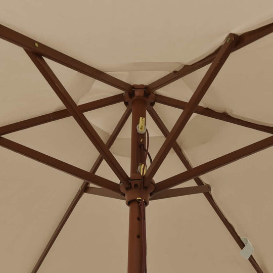 Garden Parasol with Wooden Pole  196x231 cm