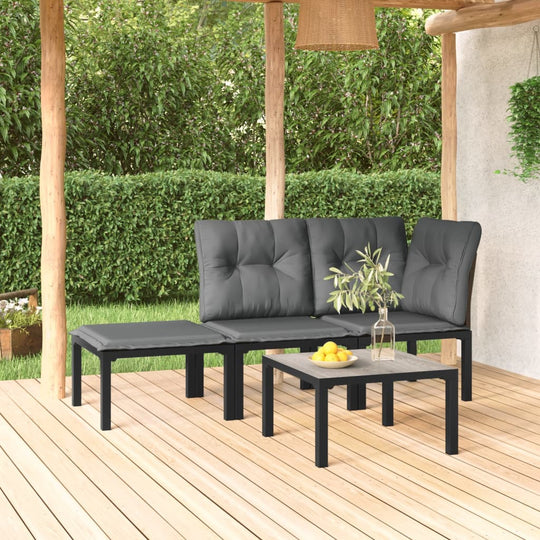 4 Piece Garden Lounge Set and Grey Poly Rattan , Furniture -> Outdoor Furniture -> Outdoor Seating -> Outdoor Sectional Sofa Units , Durable,eligant,Furniture -,Home & Garden -,Modern Design,new-305021,Outdoor Furniture -,Outdoor Seating -,Outdoor Section