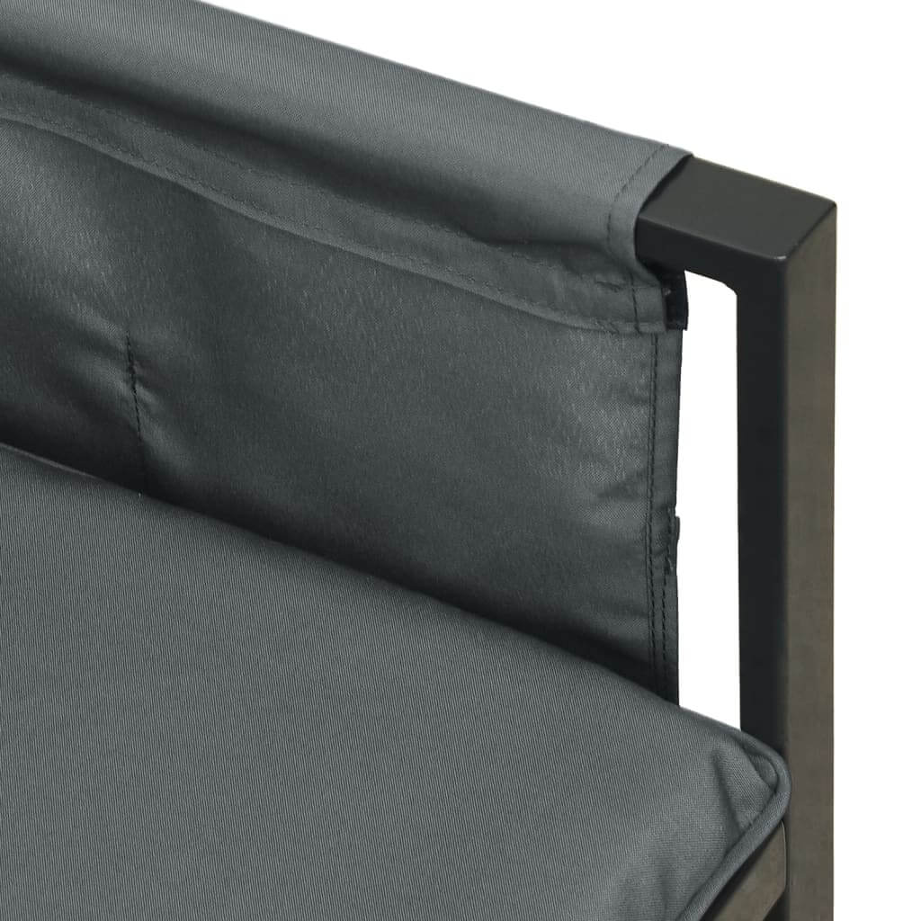 Close-up of Garden Corner Sofa Steel and Textilene showing sturdy steel frame and plush cushioning.
