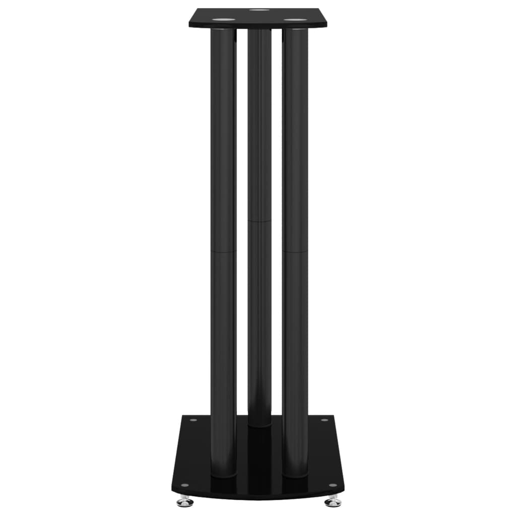 Speaker Stands 2 pcs Tempered Glass 3 Pillars Design , Speaker Stands , Audio -,Audio Accessories -,Electronics -,eligant,Furniture -,Home & Garden -,Modern Design,new-305021,Speaker Accessories -,Speaker Stands & Mounts,Wooden Furniture