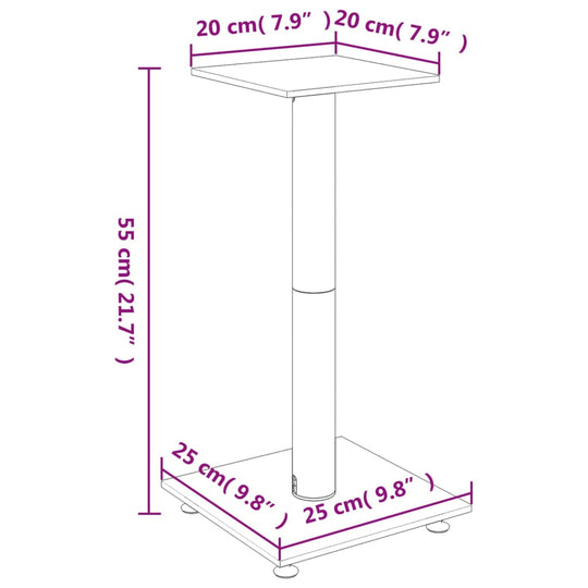 Speaker Stands 2 pcs Tempered Glass 3 Pillars Design , Speaker Stands , Audio -,Audio Accessories -,Electronics -,eligant,Furniture -,Home & Garden -,Modern Design,new-305021,Speaker Accessories -,Speaker Stands & Mounts,Wooden Furniture