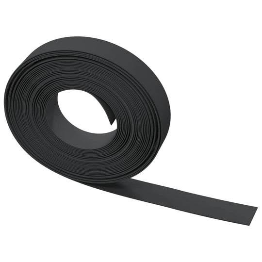 Roll of flexible black polyethylene garden edging, 10m length for flower beds and outdoor borders. Durable and UV-resistant.