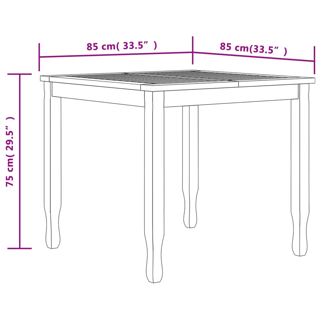 5 Piece Garden Dining Set Solid Wood Teak