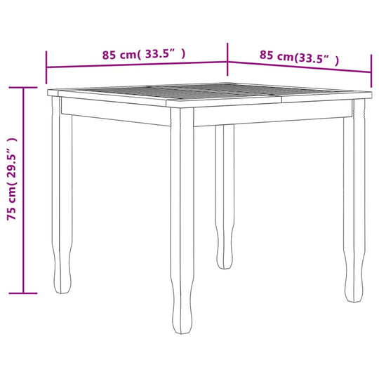 5 Piece Garden Dining Set Solid Wood Teak