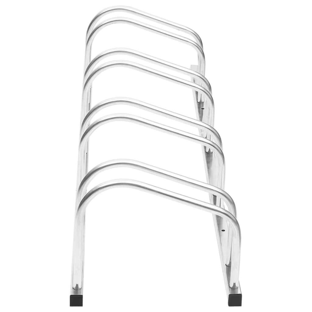 Galvanised steel bike rack for 4 bikes, showcasing durable design and sturdy construction for outdoor use.