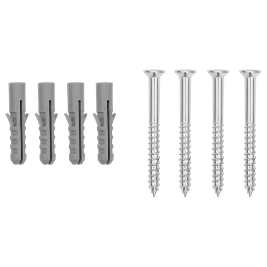 Set of wall anchors and screws for secure installation of various hardware and fixtures.