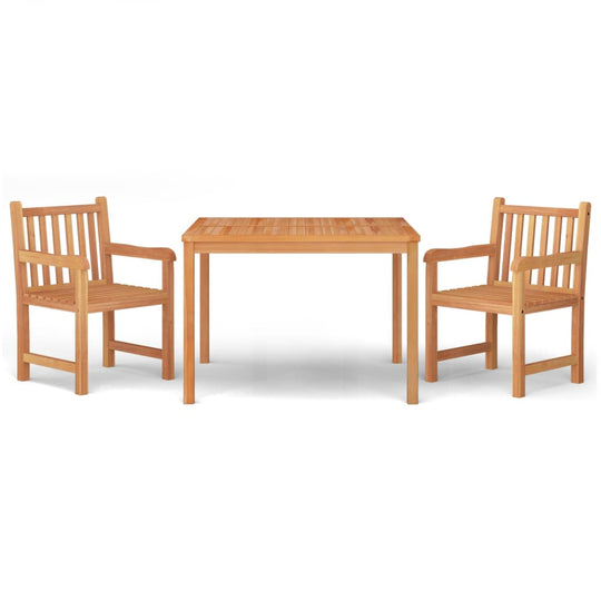 3 Piece Garden Dining Set Solid Wood Teak