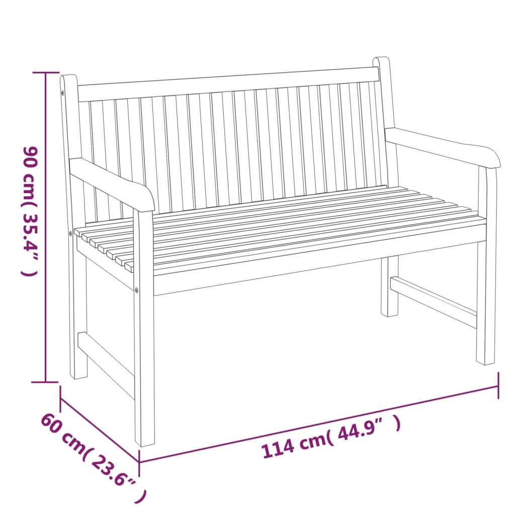 طقم طعام حديقة مكون من قطعتين من خشب الساج الصلب - دبي