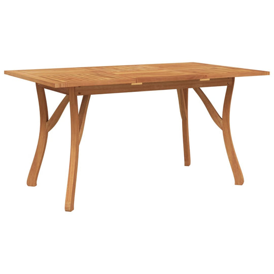 Solid acacia wood garden dining table with a contemporary design, perfect for outdoor furniture settings.