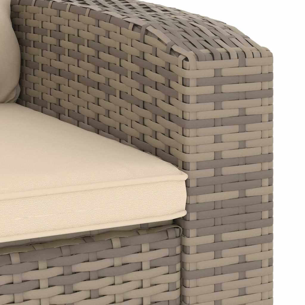 Garden Reclining Chair with Cushions Light  Poly Rattan