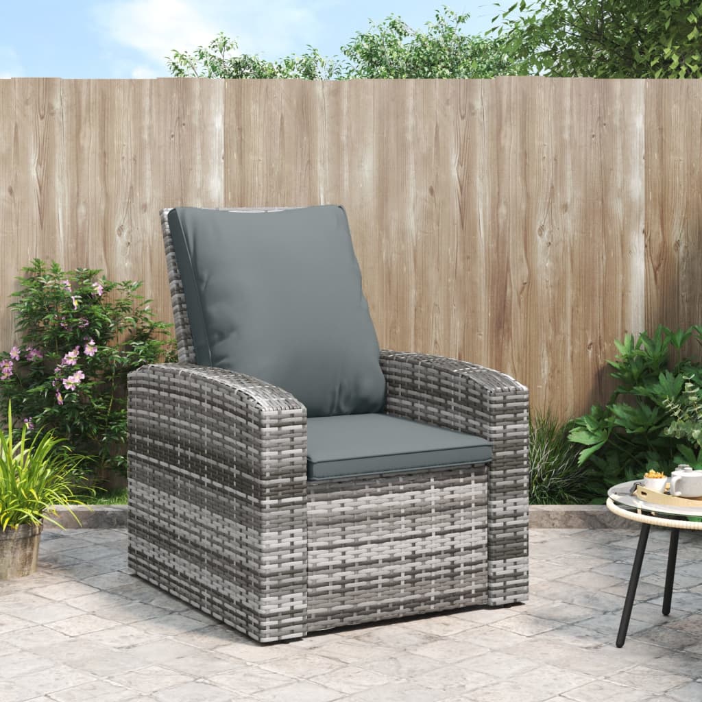 Garden Reclining Chair with Cushions Poly Rattan , Garden Chairs , Chairs -,Comfortable,Decor -,eligant,Furniture -,garden decor,Home & Garden -,Modern Design,new-305021,Outdoor Chairs,Outdoor Furniture -,Outdoor Seating -,poly rattan