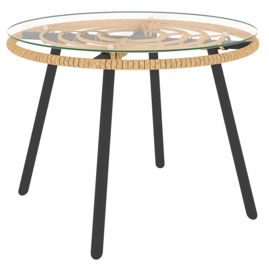 طقم جلوس حديقة من 3 قطع مع وسائد بيج من البولي راتان