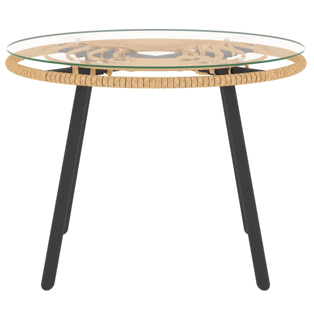 طقم جلوس حديقة من 3 قطع مع وسائد بيج من البولي راتان