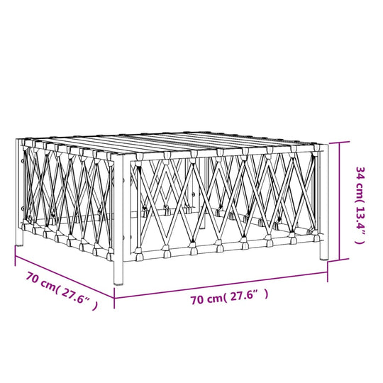 Garden Table 70x70x34 cm Woven Fabric , Furniture -> Outdoor Furniture -> Outdoor Seating -> Outdoor Sectional Sofa Units , Durable,eligant,Furniture -,Home & Garden -,metal,Modern Design,new-305021,Outdoor Furniture -,Outdoor Seating -,Outdoor Sectional