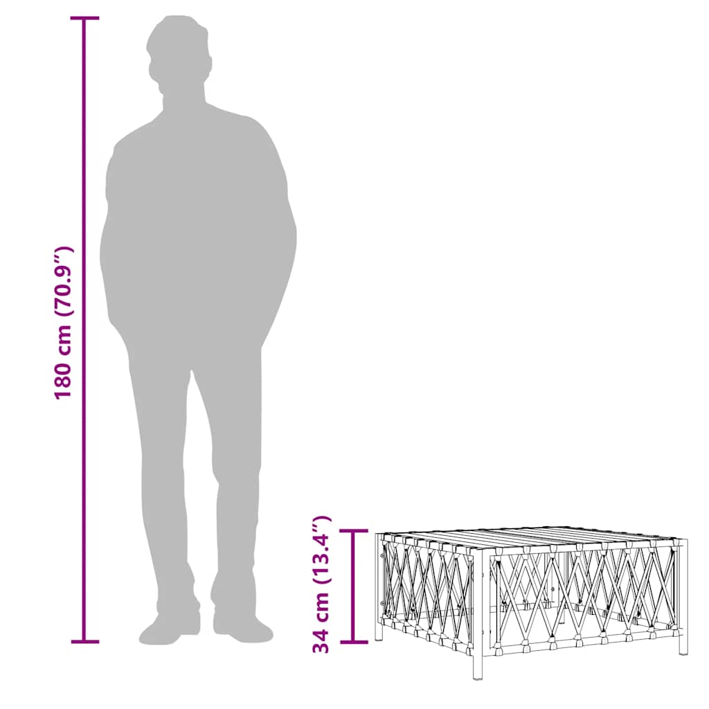 VidaXL Garden Table  70x70x34 cm Woven Fabric