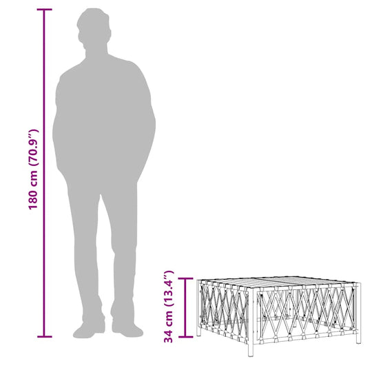 VidaXL Garden Table  70x70x34 cm Woven Fabric