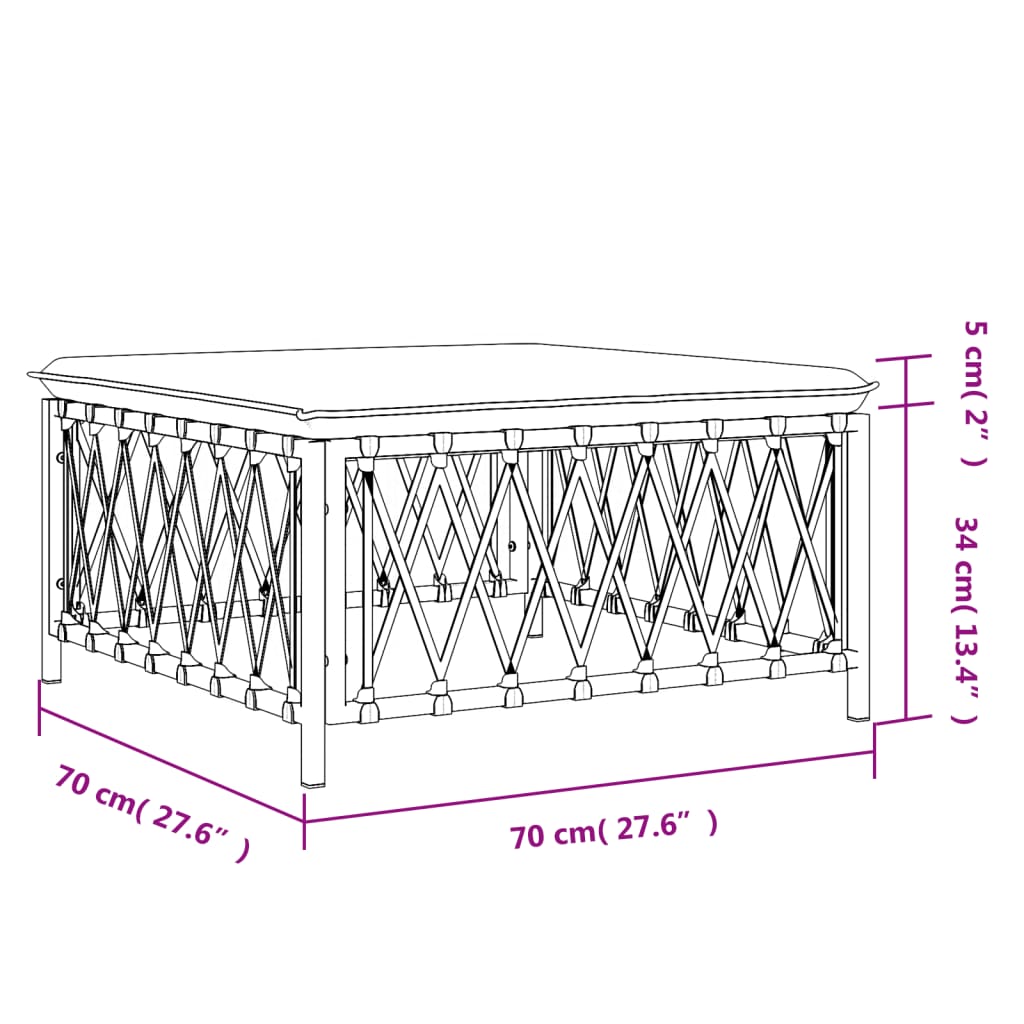 Garden Footstool with Cushion Woven Fabric , garden stools , Furniture -,Home & Garden -,new-305021,Outdoor Furniture -,Outdoor Seating -,Outdoor Sectional Sofa Units