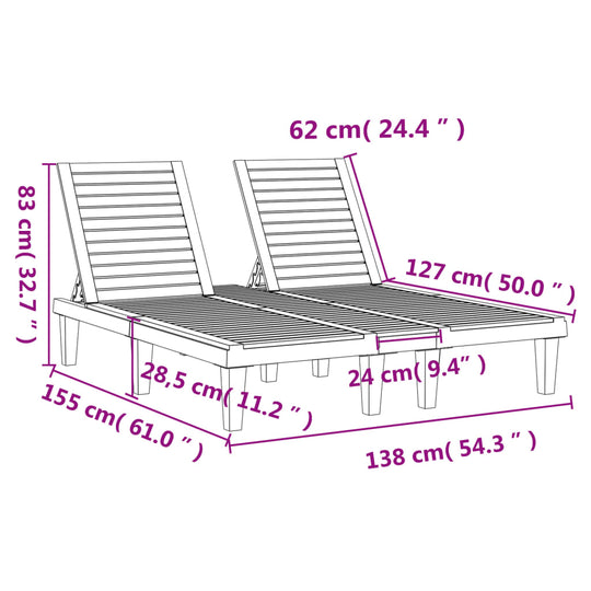 Double Sun Lounger 155x138x83 cm Polypropylene , lounger , Furniture -,Home & Garden -,Modern Design,new-305021,Office Furniture -,Outdoor Furniture -,Outdoor Seating -,Stylish,Sunloungers